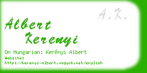 albert kerenyi business card