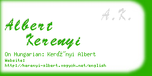 albert kerenyi business card